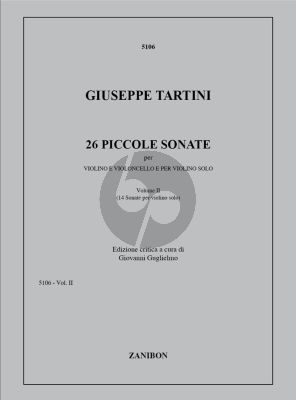Tartini 26 Piccole Sonate Vol.2 (No. 13-26) 12 Sonatas for Violin Solo and 2 Sonatas for Violin and Cello (Edited by Giovanni Guglielmo)
