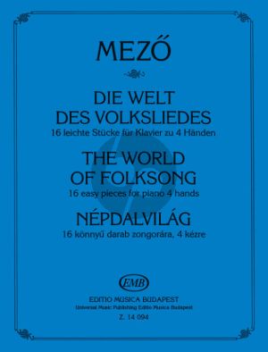 Mezo The World of Folksongs for Piano 4 Hands (16 Easy Pieces)