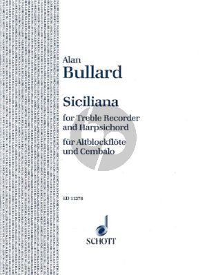 Bullard Siciliana for Treble Recorder and Harpsichord