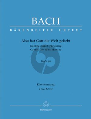 Bach J.S. Kantate BWV 68 Also hat Gott die Welt geliebt Vocal Score (Cantata for Whit Monday) (German)