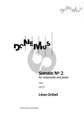 Rontgen Sonata No.2 Op.41 (1958) for Violoncello and Piano
