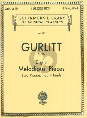 Gurlitt 8 Melodious Pieces Op.174 for 2 Piano's 4 Hands (2 Copies required for performance)