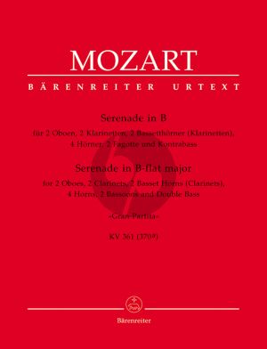Mozart Serenade B-dur (Gran Partita) KV 361 (370a) fur 12 Blaser und Kontrabass Stimmen (Urtext Mozart-Ausgabe)
