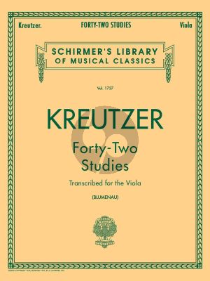 Kreutzer 42 Studies Viola (Walter Blumeneau)