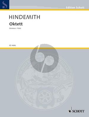 Hindemith Oktett Klarinette, Fagott, Horn, 2 Violinen, Viola, Cello, Kontrabass (Stimmensatz)