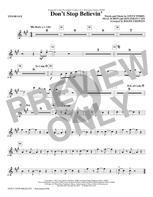 Don't Stop Believin' - Tenor Sax