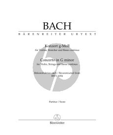 Bach Concerto g-minor (after BWV 1056) Violin-Strings and Basso Continuo (Score)