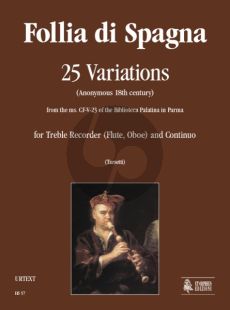 Follia di Spagna - 25 Variations Treble Recorder (Flute, Oboe) and Continuo