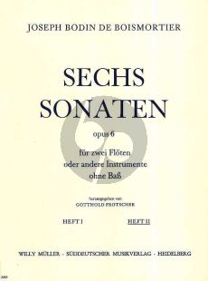 Boismortier 6 Sonaten Op. 6 Vol. 2 2 Flöten (Gotthold Frotscher)