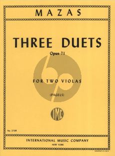 Mazas 3 Duets Op.71 for 2 Violas (Edited by Louis Pagels)