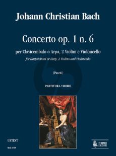 Bach 6 Concertos Op.1 No.6 Harpsichord[Harp]- 2 Violins-Violonc. Score (Anna Pasetti)