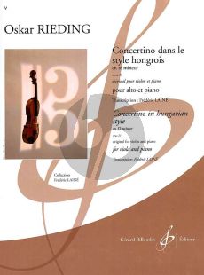 Rieding Concertino in Hungarian Style Op.21 d-minor Viola-Piano (transcr. by Frederic Laine) (interm. grade 5)