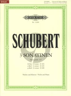 Schubert 3 Sonatinen Op. Posth. 137 Violin and Piano (edited by Klaus Burmeister) (Peters-Urtext)