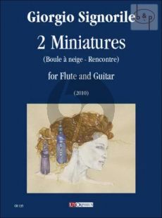 2 Miniatures Flute and Guitar