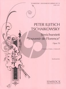 Tchaikovsky Souvenir de Florence Op.70 for 2 Violins, 2 Violas and 2 Violoncellos Score