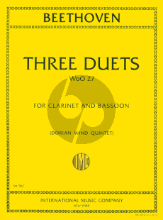 Beethoven 3 Duets WoO27 Clarinet[Bb]-Bassoon (edited by the Dorian Wind Quintet)
