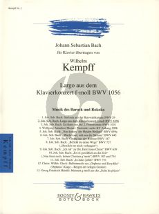 Bach Largo aus Klavierkonzert f moll BWV 1056 Klavier Solo (Transkription Wilhelm Kempff)
