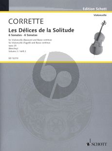 Corrette Les Delices de la Solitude 6 Sonatas Op.20 Vol.2 No.4-6 Violoncello[Fagott] und Bc (Herausgegeben von Gwilym Beechey)