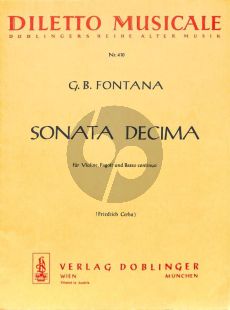 Fontana Sonate Decima Violin-Bassoon-Bc (Score/Parts) (edited by Friedrich Cerha)