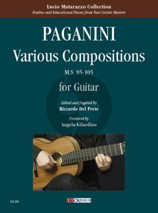 Paganini Various Compositions (M.S. 85-105) for Guitar (edited by Riccardo Del Prete)