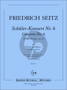 Seitz Schüler-Konzert No. 6 D-Dur Op. 50 für Violine und Klavier (Tomislav Butorac)