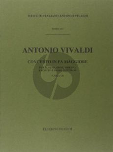 Vivaldi Concerto F major RV 99 F.XII n.26 Flute-Oboe- Violin-Bassoon and Bc (Score) (Malipiero)
