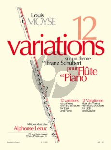 Schubert 12 Variations sur theme de Schubert D.802 (Trockne Blumen) Flute-Piano (edited by Louis Moyse)