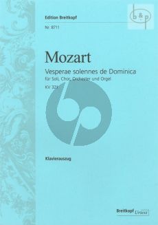 Mozart Vesperae solennes de Domenica KV 321 Soli-Chor-Orchester-Orgel Klavierauszug (Siegfried Petrenz)