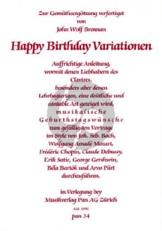 Brennan Happy Birthday Variationen Op. 95 Klavier