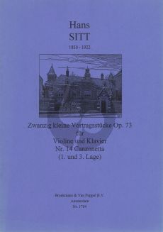 Sitt 20 Kleine Vortragsstucke Op.73 No.14: Canzonetta Violine - Klavier