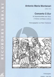 Montanari Concerto C-major Descant Rec. (or Oboe)- 2 Vi.-Bc