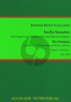 Galliard 6 Sonaten Vol.1 (Fagott oder Violoncello und Basso Continuo) (Continuoausstzung: Antonia Emde)