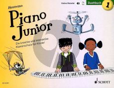 Heumann Piano Junior: Duettbuch 1 (Die kreative und interaktive Klavierschule für Kinder) (Book with Audio online) (german edition)