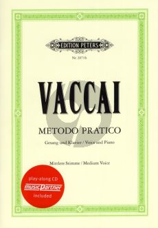 Vaccai Metodo Pratico fur Mittel Stimme - Buch mit Cd