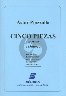 Piazzolla 5 Piezas Flute-Guitar (Score/Parts) (arr. Reiko Clement)