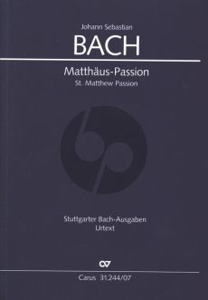 Bach Matthaus Passion BWV 244 Soli-Choir-Orchestra Study Score (edited by Klaus Hofmann) (Carus)