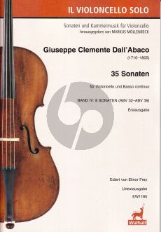 Dall'Abaco 35 Sonaten Band 4 (Sonaten 21-28) (ABV 32 - 33 - 34 - 35 - 36 - 37 - 38 - 39)) (Erstausgabe Ediert von Elinor Frey)