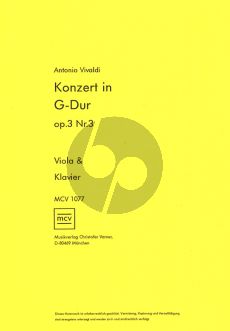 Vivaldi Konzert G-Dur Op.3 No.3 fur Viola und Klavier (Klavierauszug von Cristofer Varner)