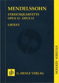 Mendelssohn Streichquartette Op.12 - 13 Studienpartitur (Ernst Herttrich) (Henle-Urtext)