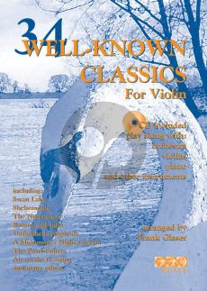 Glaser 34 Well-Known Classics (Violin) (Bk-Cd) (Grade 2-3) (Play-Along with Orchestra)