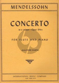 Mendelssohn Concerto e-minor Opus 64 bis Flute and Piano (transcr. Jean-Pierre Rampal)