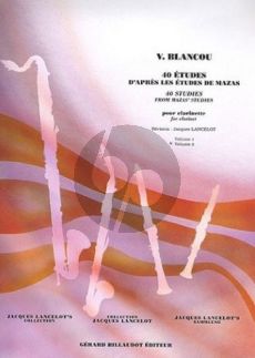 Blanco 40 Etudes d'Apres Mazas Volume 2 Clarinet (Jacques Lancelot)
