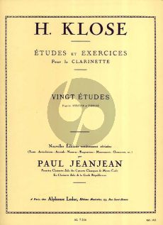 Klose 20 Etudes d'apres Kreutzer-Fiorillo Clarinette (Paul JeanJean Grade 8 - 9) (English, French)