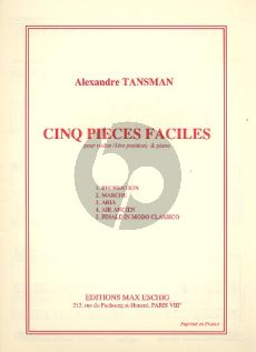 Tansman 5 Pieces Faciles Violon-Piano (1st.Pos.)