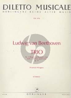 Beethoven Trio C-dur Op.87 2 Oboen-Englischhorn (oder 2 Violinen u. Viola) (Stimmen) (Friedrich Wildgans)