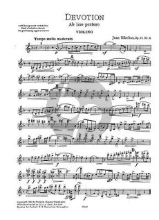 Sibelius Devotion Op. 77 No. 2 Violin and Piano