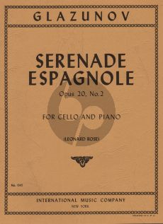 Glazunov Serenade Espagnole Op.20 No.2 Violoncello-Piano (Leonard Rose)