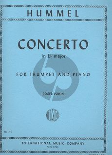 Hummel Concerto E-flat major Trumpet-Orchestra (piano red. with trumpet part in Bb) (Roger Voisin)