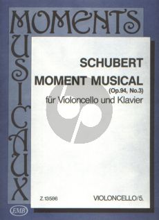 Schubert Moment Musical Opus 94 No. 3 Violoncello and Piano (edited by Árpád Pejtsik) (transcr. by Georg Goltermann)