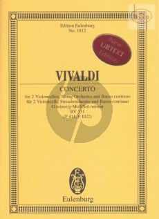 Concerto g-minor RV 531 (2 Vc.-Str.Orch.-Bc) (Study Score)